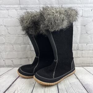 SOREL‎ Women Size 9 Black Shearling Pull on Faux Fur Boots